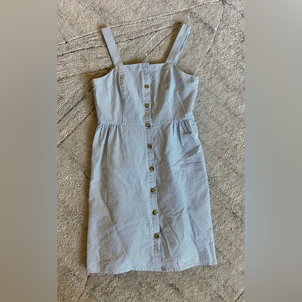 J. Crew Blue and White Striped Dress